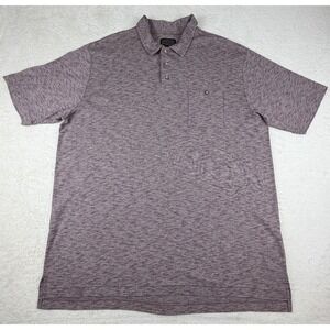 Pendleton Men's XL Burgundy Space Dye Short Sleeve Polo Shirt 100% Cotton